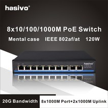 기가비트 10 포트 POE 스위치 지원 IEEE802.3AF/AT IP 카메라 및 무선 AP 10/100/1000 MBPS 48 V 표준 네트워크 스위치