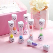 습관 타이머 3분 시간 모래시계 미소 양치 덴탈 아이 흡착 인테리어 컬러 어린이, 2-모래시계-핑크