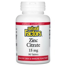 Natural Factors 시트르산아연 15mg 90정, 25mg