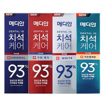 [후후맘] 메디안 치석케어 93 120g X 4종/오리지널 구취 화이트 잇몸, 4종x1개