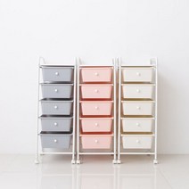 이소품 트롤리 이동식 5단 수납장, 그레이