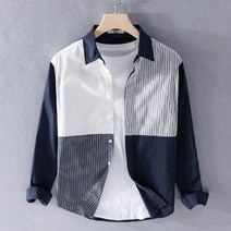 긴 소매 순수 코튼 브랜드 셔츠 남성 패션 편안한 캐주얼