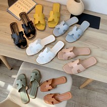 여성 여름용 야외용 바캉스 원피스 플랫 슈즈 슬리퍼 발편한 회사용 오피스 데일리 실내화