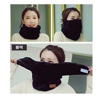 남녀공용 겨울용 넥워머 마스크일체형 목토시 고급형 야외 스포츠 스키 등산 낚시, 블랙