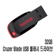 SANDISK 샌디스크 32GB USB 크루저블레이드 사무용 어린이집 유치원 초등학교 자료보관, 1개