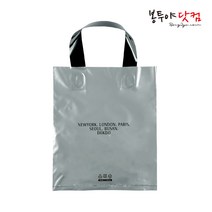 봉투야닷컴 루프백 M-2호 (24x30+6cm) 50장 비닐쇼핑백, 실버