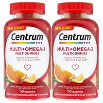 센트룸 멀티 + 오메가-3 스트로베리 레몬 오렌지 구미, 110개입 x 2개