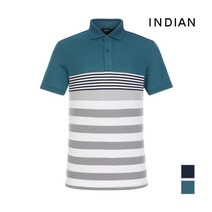 인디안 INDIAN 컬러블럭 스트라이프 코튼 반팔 티셔츠__MIGASVM3251