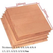 스텐 판 앵글 환봉 스텐레스 스테인레스 두꺼운 순도 구리 금속 시트 플레이트 및, [11] 0.6x100x100mm 1pc