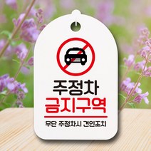 뭉키데코 표지판 안내판 팻말 푯말 실내 미니간판 제작 출력_S7_115_주정차 금지, 화이트