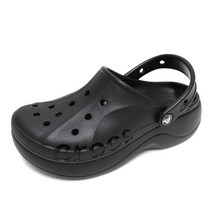 크록스 크록스 바야 플랫폼 클로그 슬리퍼 샌들 블랙 208186-001