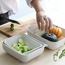 구디푸디 다용도 물빠짐 채반 바구니 3종, 베이지