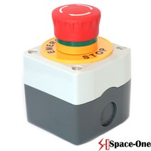 (방수타입)보호박스 명판 포함된 비상정지스위치 / 실외설치 가능, 2B접점, 1개