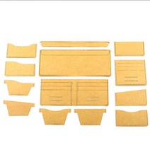 가죽공예 도안 DIY 가죽 공예 유니버설 짧은 지갑 템플릿 스텐실 패턴, 01 kraft material