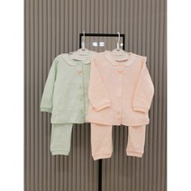 [압소바] [해피랜드] 봄 가을 실내복으로 입기 좋은 두께감/ 프릴이 달린 귀여운 상하복/ 버드 내의 상하복 세트 NC대전 유성점