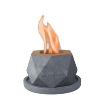 Kante 14.2cm W 갤럭시 스톤 휴대용 콘크리트 문지르는 알코올 테이블 탑 화덕 금속 소화기와 15.2cm 다크 그레이 베이스 에탄올 벽난로 실내 실외 장식 테이블 탑, 기본