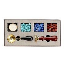 THE VEDO SHOP 빈티지 왁 스 인감 스탬프 씰링 왁 스 스탬프 레트로 우드 스탬프 왁 스 인감 세트 봉투 초대장 웨딩 카드, 나무, 선물