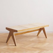 케이로 북유럽 등나무 라탄 벤치 실내벤치 현관 신발 의자 스툴 대기의자 긴의자 인테리어 라탄의자, 통나무 색깔 단단한 나무 벤치, 1개