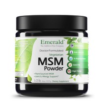 Emerald Labs 에메랄드 랩 MSM 파우더 4000mg Ultra Botanicals 관절 개선 스트레스 완화 소화시스템 지원 알레르기 완화, 227 g