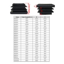 빠루 야스리 2410pcs 정사각형 플라스틱 블랙 블랭킹 엔드 캡 튜브 파이프 삽입 플러그 마개 10x10 ~ 거실, 03 10PCS_11 50x50mm