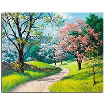 DIY명화그리기 diy 유화그리기 풍경+액자 명화그리기 유화 세트 캔버스형 40 x 50 cm, PH9246, 40*50 콤보 상자