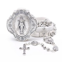 메탈 은혜성모 장미묵주 4mm 5단묵주 세트 이태리 수입 천주교 성물