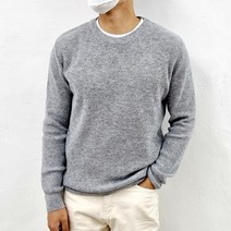 [빈센트] 소프트스판 캐시미어 잔골니트 융기모 라이크라 남녀공용 가을 겨울 솔리드무지 라운드넥 남자겨울니트 여자겨울니트 커플시밀러룩니트 여자큰사이즈니트 부드러운 빅사이즈 오버핏