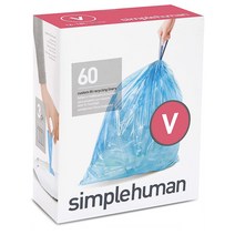 심플휴먼 휴지통 쓰레기 재활용 분리수거 봉투 리필 블루 16L 18L 사이즈 V 60개입, 1세트, 이미지참조