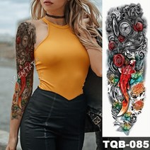 큰 팔 소매 문신 일본 전통 무사 방수 임시 Tatoo 스티커 토템 남성복 여장 봉황 Tatto 거리 패션, 33-TQB085