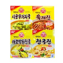 오뚜기 즉석국4종세트 ( 맛있는사골우거지국 + 맛있는애호박된장국 + 맛있는육개장 + 맛있는청국장 ), 1세트
