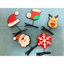 크리스마스 머리핀 산타 파티 모자 단체선물5P 한세트