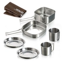 퀸센스 인덕션 캠핑 그릇 냄비 컵 2인용 감성 6종 8종 코펠 식기 세트, 퀸센스 사각 6종 코펠세트