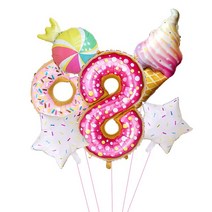 아크릴원통 아크릴 도넛 스탠드 투명 베이글 홀더 디저트 테이블 웨딩 생일 치료 디스플레이 1 개, 29 Balloon 8 6pc