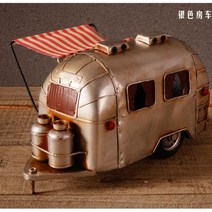 카라반 다이캐스트 자동차 모형 책장 장식품 소품 모델 테이블 복고풍 카페 사무실 책상 인테리어용품, 실버 캐러밴