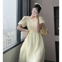 모니따제이 라운넥 퍼프반팔소매 빅사이즈원피스 mn002