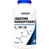 뉴트리코스트 크레아틴모노하이드레이트 미립자파우더, 3000mg 500캡슐