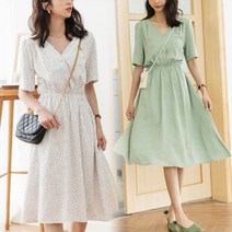 여름원피스 도트 패턴 플레어 원피스