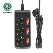 러그박스 개별 멀티탭 블랙 3구, 1.5m, 1개