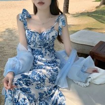 스타일도매 꽃무늬 여름원피스 원피스 끈원피스 URD-018 민소매원피스 롱원피스