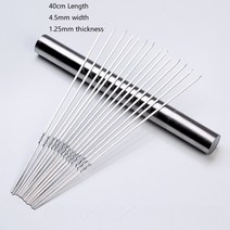 (50pcs) 스테인레스 스틸 꼬치 라운드 플랫 바베큐 꼬치 튜브 바베큐 그릴 바베큐 스틱, [04] 40cm Flat, 40cm 플랫