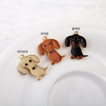 비즈아이 [7344-09]에폭팬던트(닥스훈트) 14*20mm (골드) [1개], 블랙탄