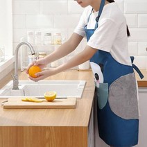 [트윈스몰] 1 + 1 귀여운 캐릭터 주방 앞치마, 베이비핑크, 레드