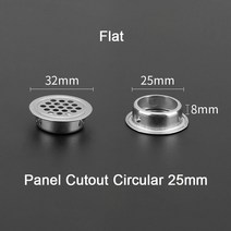 1/2/5/10pcs 스테인레스 스틸 원형 환기구 그릴 커버 옷장 캐비닛 메쉬 구멍 환기 플매트 카펫 러그 19mm 25mm 35mm 53mm, [03] Flat 25mm, [04] 10pcs, 03 Flat 25mm_04 10pcs