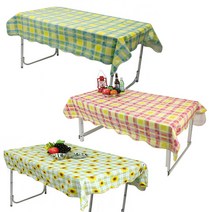 노마드 위생방수 식탁보 캠핑 피크닉 방수 테이블보, 스위트체크 N4659