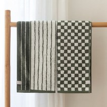 무한 체스&그리드 호텔수건, 라인_그린, 5매