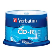 [cdr90분] 버바팀 Verbatim CD-R / DVD-R / RW / DL / 700MB 4.7GB 8.5GB 25GB 50GB 블루레이, CD-R 700mb 50p CAKE 52X