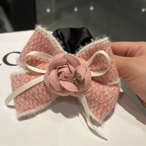 까멜리아 크리스탈 동백 헤어 클립 액세서리 꽃 머리핀