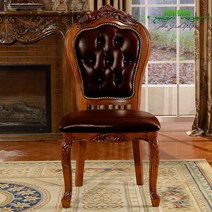 베르판 체어 고재 나무 의자 벤치 유럽식 원목 빈티지 아메리칸 진피라 벤치마크 호텔 커피, 04 극세사 버클 체어 665 브라운 가죽