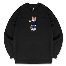 플라바 비지캣 맨투맨 남성 여성 고양이 그래픽 맨투맨 티셔츠