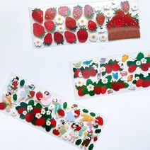 기타 바보사랑[미야문구샵]딸기 씰스티커, 02딸기덩굴